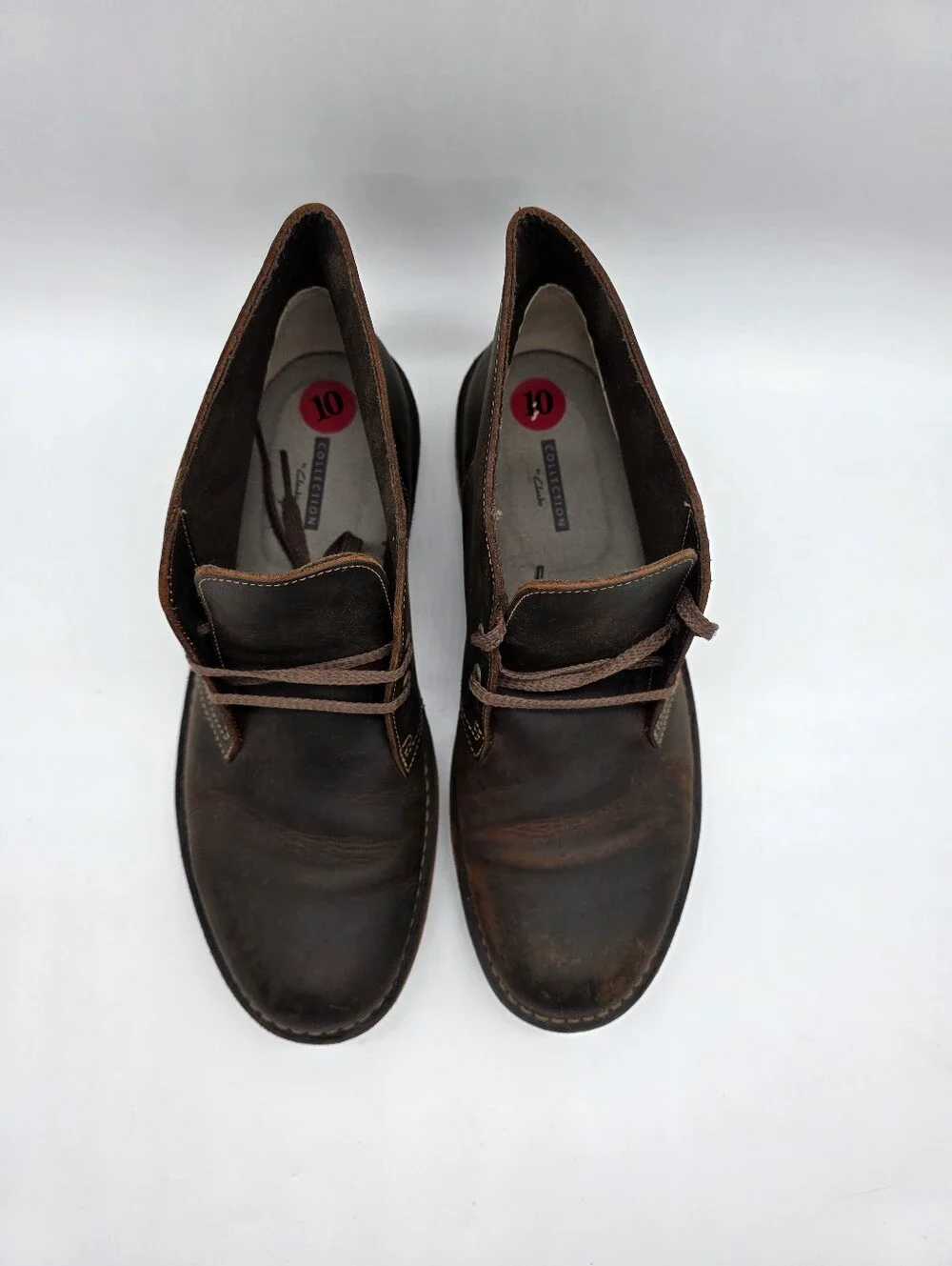 Clarks‎ Bushacre 2 Mens Beeswax Brown Leather Chukka Boots Size 10 M